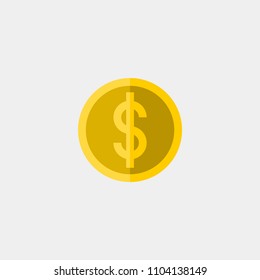 Coin flat vector icon. Money flat vector icon. Dollar flat vector icon