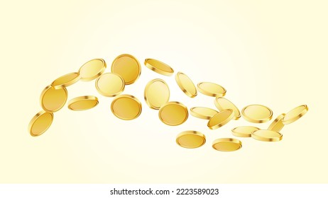 Flujo de monedas. Monedas de 3 quinquies fluyendo. Aplicable para el bote del Casino, el juego, la fortuna del juego o la ilustración de la victoria. Ilustración del vector