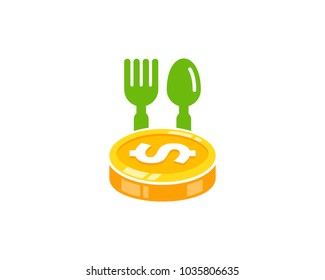 Coin Food Icon Logo Design Element