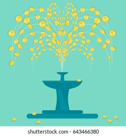 Coin Fountain Vector Illustration