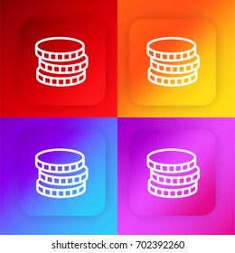 Coin four color gradient app icon set