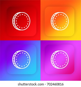 Coin four color gradient app icon set