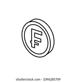 coin franc icon. Element of mobile banking for smart concept and web apps. Thin line coin franc icon can be used for web and mobile on white background