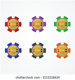 coin gambling with color variations image graphic icon logo design abstract concept vector stock. Can be used as a symbol related to poker game