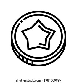 coin gambling game prize line icon vector. coin gambling game prize sign. isolated contour symbol black illustration