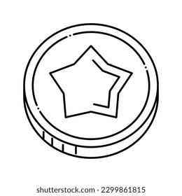 coin gambling game prize line icon vector. coin gambling game prize sign. isolated contour symbol black illustration