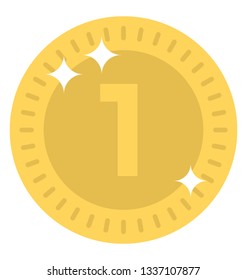 Coin game icon of flat design, 