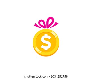 Coin Gift Icon Logo Design Element