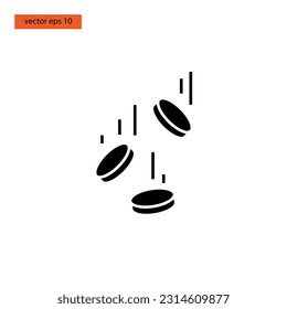 Coin glyph icon vector illustration design