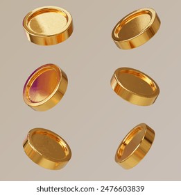 coin gold 3d vector bank finance