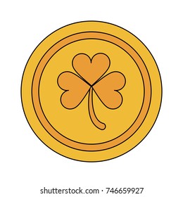 coin of gold clover or shamrock saint patricks day related  icon