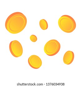 Coin gold element isolated vector