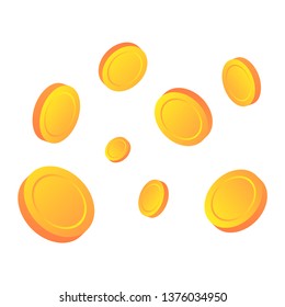 Coin gold element isolated vector