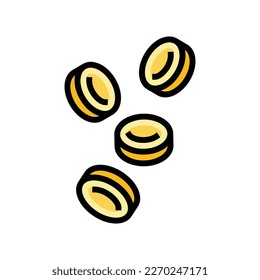 coin gold falling color icon vector. coin gold falling sign. isolated symbol illustration