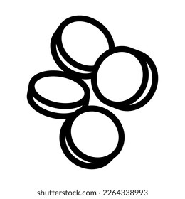 vector de icono de línea de caída de oro de moneda. signo de caída de oro de moneda. símbolo de contorno aislado ilustración negra