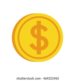 coin gold money market icon. Isolated and flat illustration. 