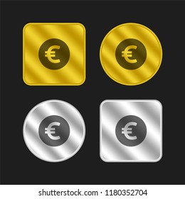 Coin gold and silver metallic coin logo icon design