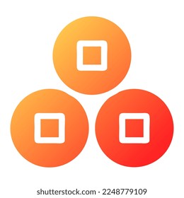 coin gradient solid illustration vector and logo new year icon perfect. Icon sign from modern collection for web. Nice design perfect.