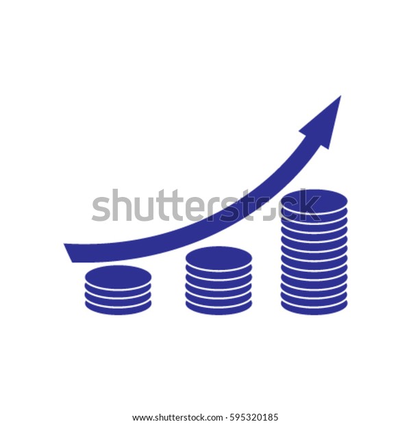 Coin Grouth Diagram Icon Investment Vector Stock Vector Royalty Free