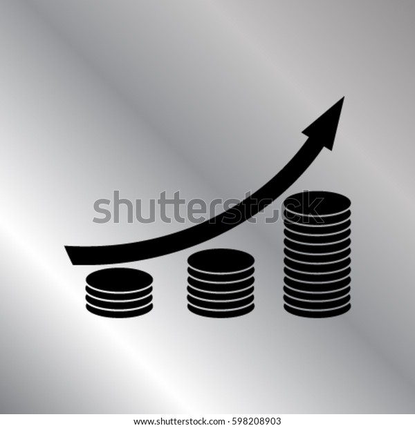 Coin Grouth Diagram Icon Investment Vector Stock Vector Royalty Free