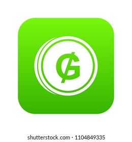 Coin guarani icon digital green for any design isolated on white vector illustration