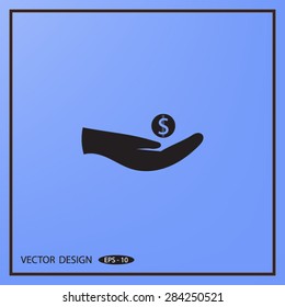 coin in hand web icon