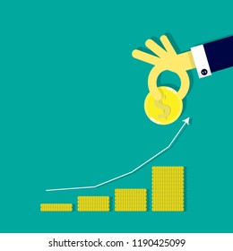 Coin Handle, Busines, graph illustrator geometric design.
