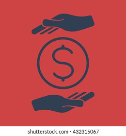 Coin in hands Icon