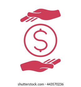 Coin in hands Icon