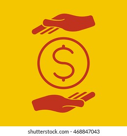 Coin in hands Icon