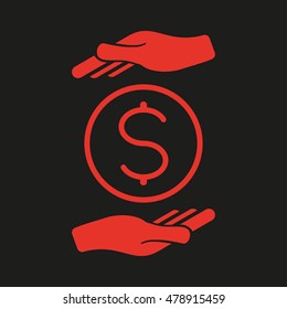 Coin in hands Icon