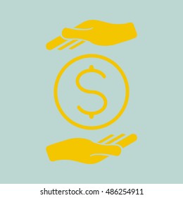 Coin in hands Icon