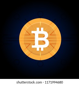 Coin icon, bitcoin,