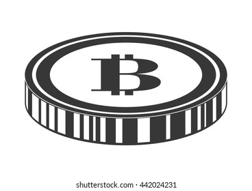 Coin icon. Bitcoin design. vector graphic