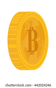 Coin icon. Bitcoin design. vector graphic