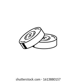 coin icon black vector illustration