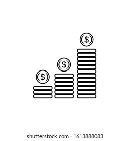 coin icon black vector illustration