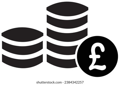 Coin Icon Black and White EPS