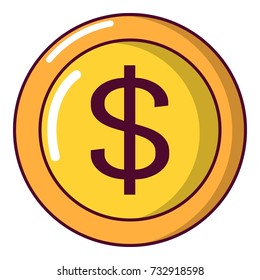 Coin icon. Cartoon illustration of coin vector icon for web