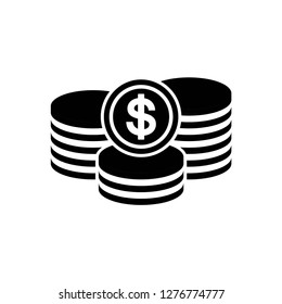 coin icon, coins icon vector, on white background editable eps10