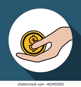 coin icon design , vector illustration