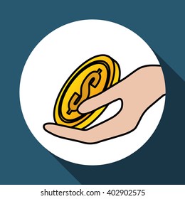 coin icon design , vector illustration