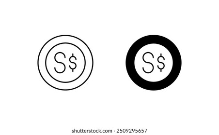 Diseño de icono de moneda con fondo blanco Ilustración de stock
