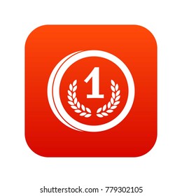 Coin icon digital red for any design isolated on white vector illustration