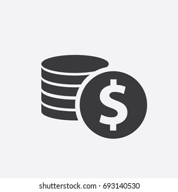 Coin icon. Dollar currency icon