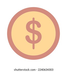 Coin icon with dollar sign. vector illustration