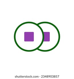 Coin icon duotone green purple colour chinese new year vector element and symbol perfect.