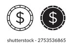 Coin icon - editable stroke vector illustration eps10.