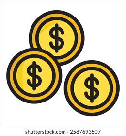 Coin Icon Element For Design