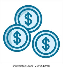Coin Icon Element For Design